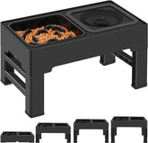 KUTKUT 2-in-1 Elevated Slow Feeder Dog Bowls 4 Height Adjustable Raised Bowls with No Spill Dog Water Bowl and Slow Feeder Dog Bowl for Small Medium Large Dogs (Capacity: SF 1.1L, Water Bowl 2L)…